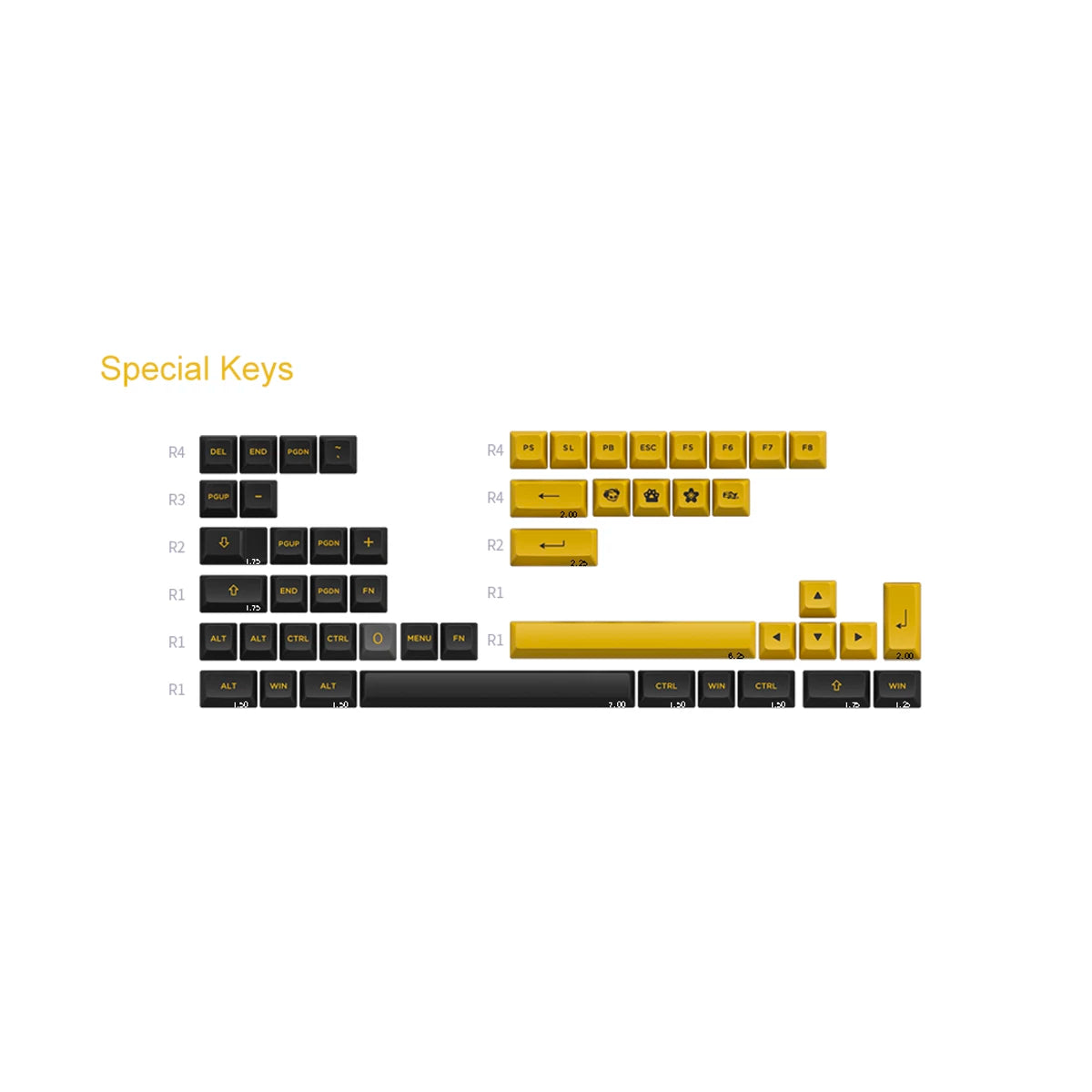 Akko Black & Gold Keycap Set Doubleshot PBT